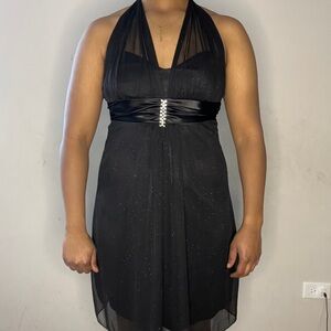 Speechless Black Backless Halter Dress